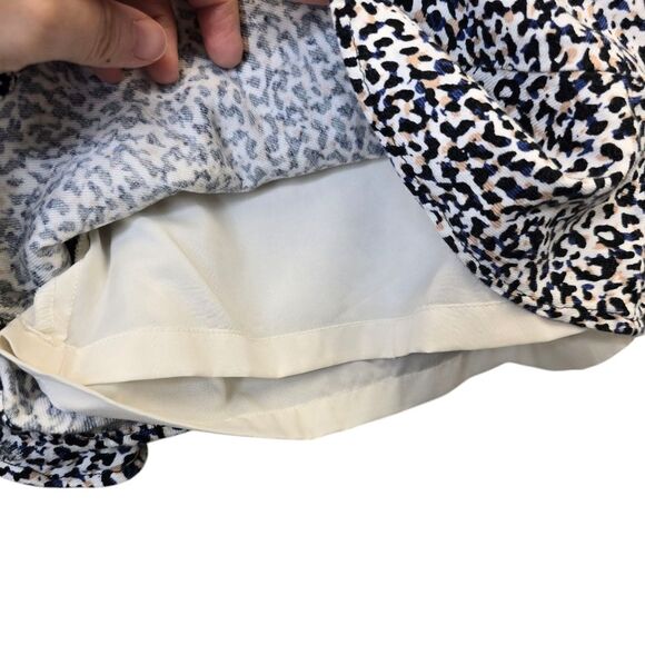 Express Women's 00 Animal Print White Black Faux Wrap Skirt Skort Linen Blend - Picture 5 of 11